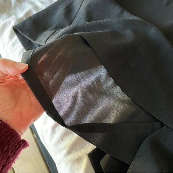 Laundry by Shelli Segal Maxi Gown Black 10 Low Back Bead Trim Simple Sleek - Picture 12 of 16